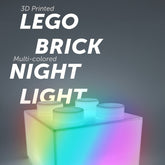 3D printed lego brick night light with multicolour LED
