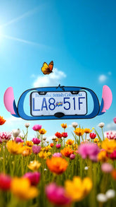 Stitch Inspired License Plate Frame: 3D Printed Alien Car Decor