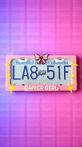 Gamer Girl License Plate Frame: 3D Printed 8-Bit Pixel Car Accessory