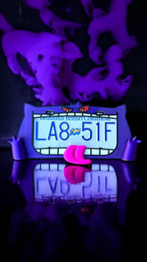 Gengar VMAX 3D License Plate Frame: Ghost Type Car Mod - Glow in Dark Option