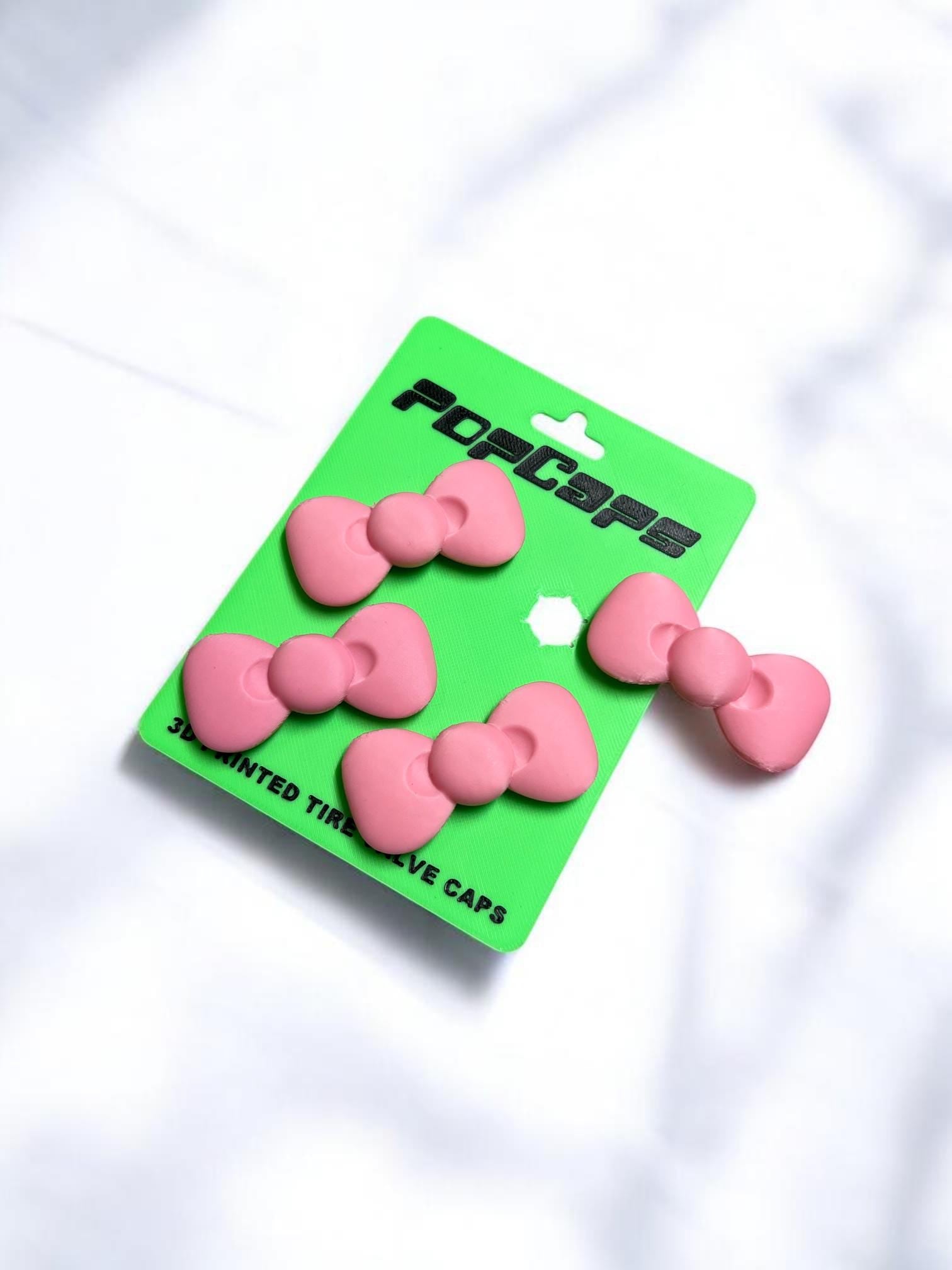 Kawaii Pink Bow PopCaps – 3D Printed Tire Valve Caps