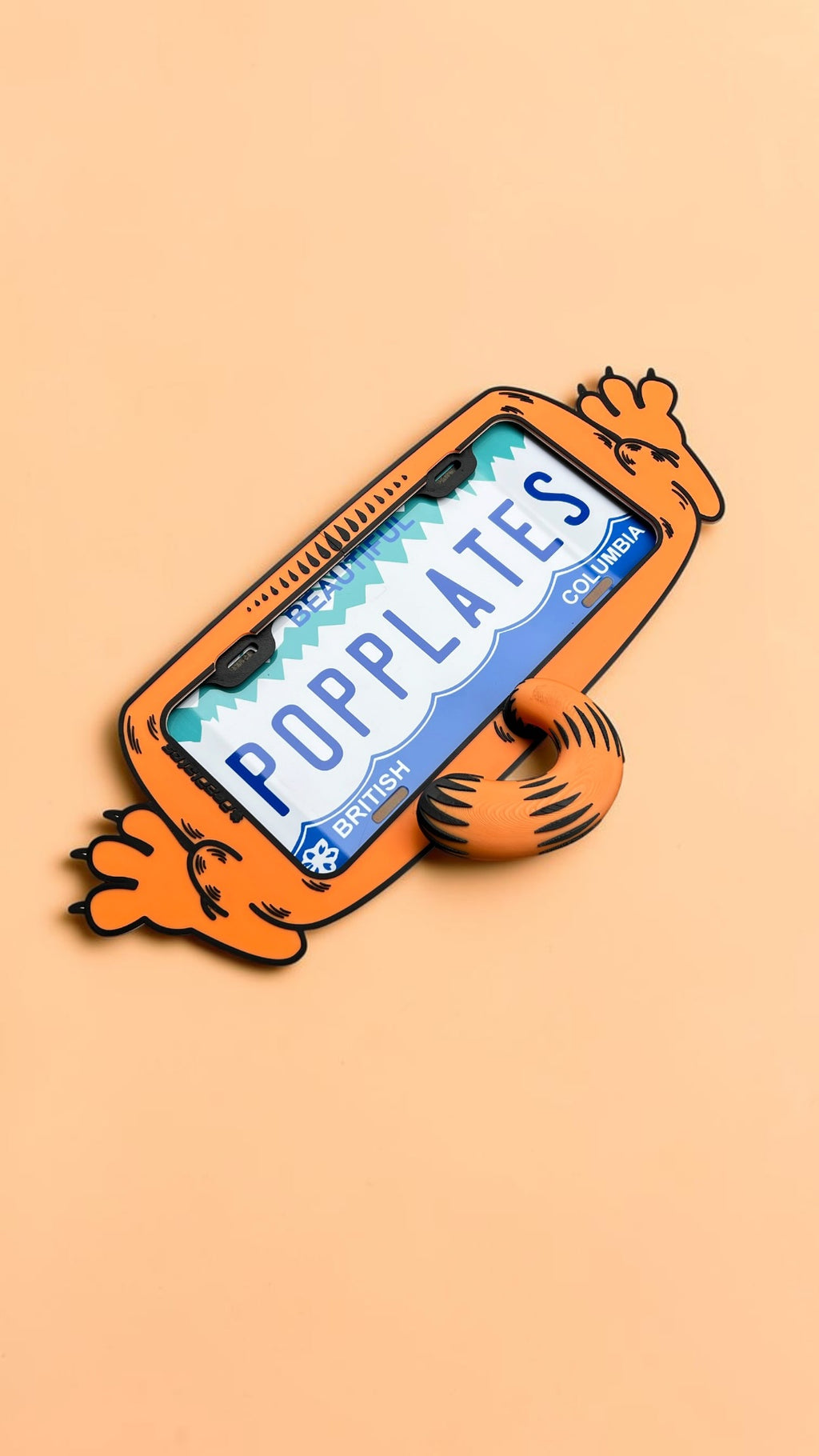 Garfield Inspired 3D License Plate Frame | Orange Lazy Cat Car Accessory
