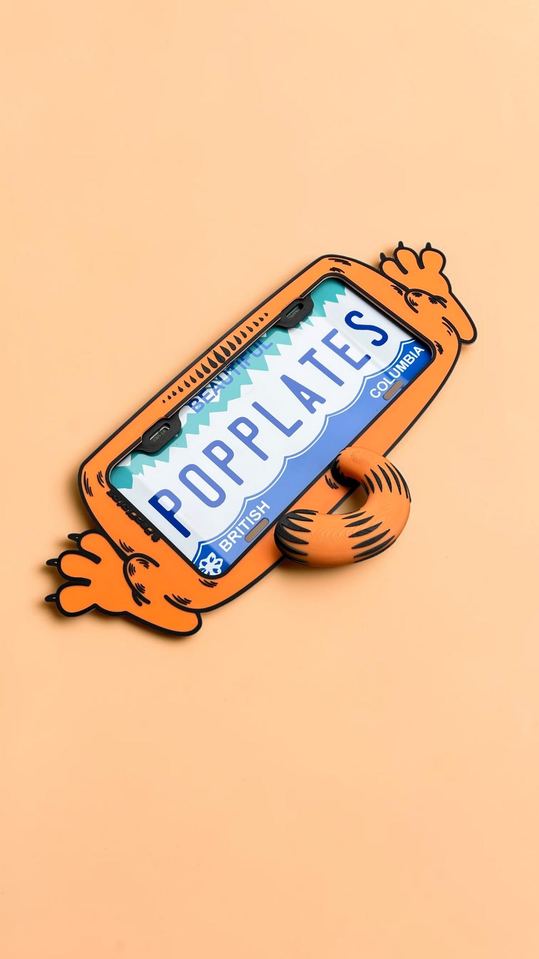 Garfield Inspired 3D License Plate Frame | Orange Lazy Cat Car Accessory