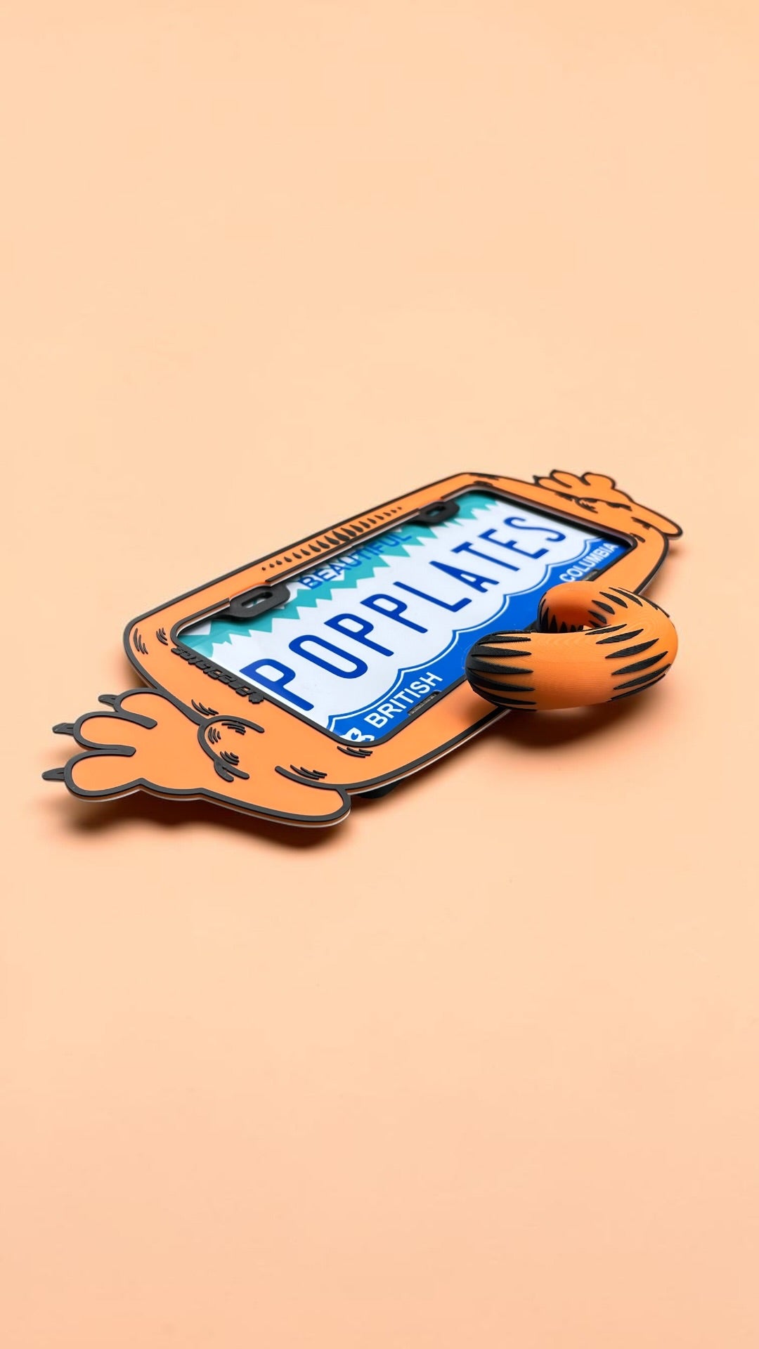 Garfield Inspired 3D License Plate Frame | Orange Lazy Cat Car Accessory
