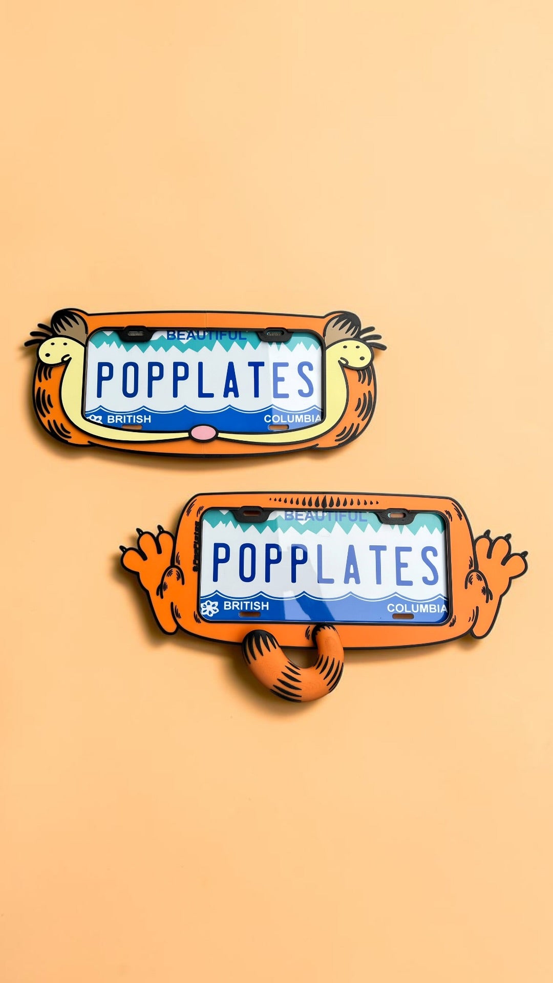 Garfield Inspired 3D License Plate Frame | Orange Lazy Cat Car Accessory