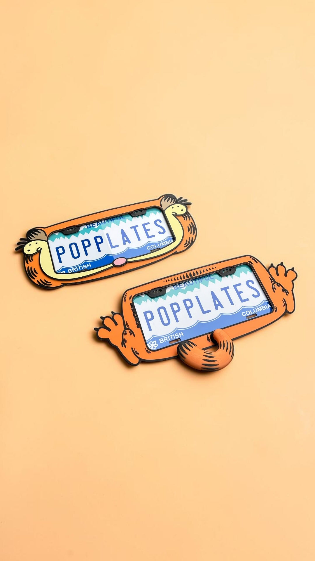 Garfield Inspired 3D License Plate Frame | Orange Lazy Cat Car Accessory