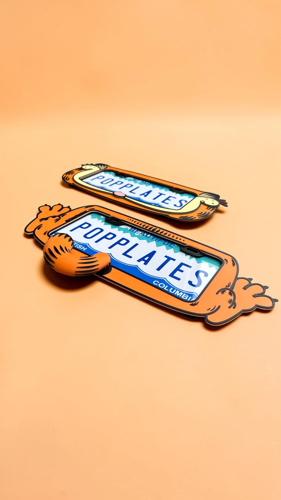 Garfield Inspired 3D License Plate Frame | Orange Lazy Cat Car Accessory