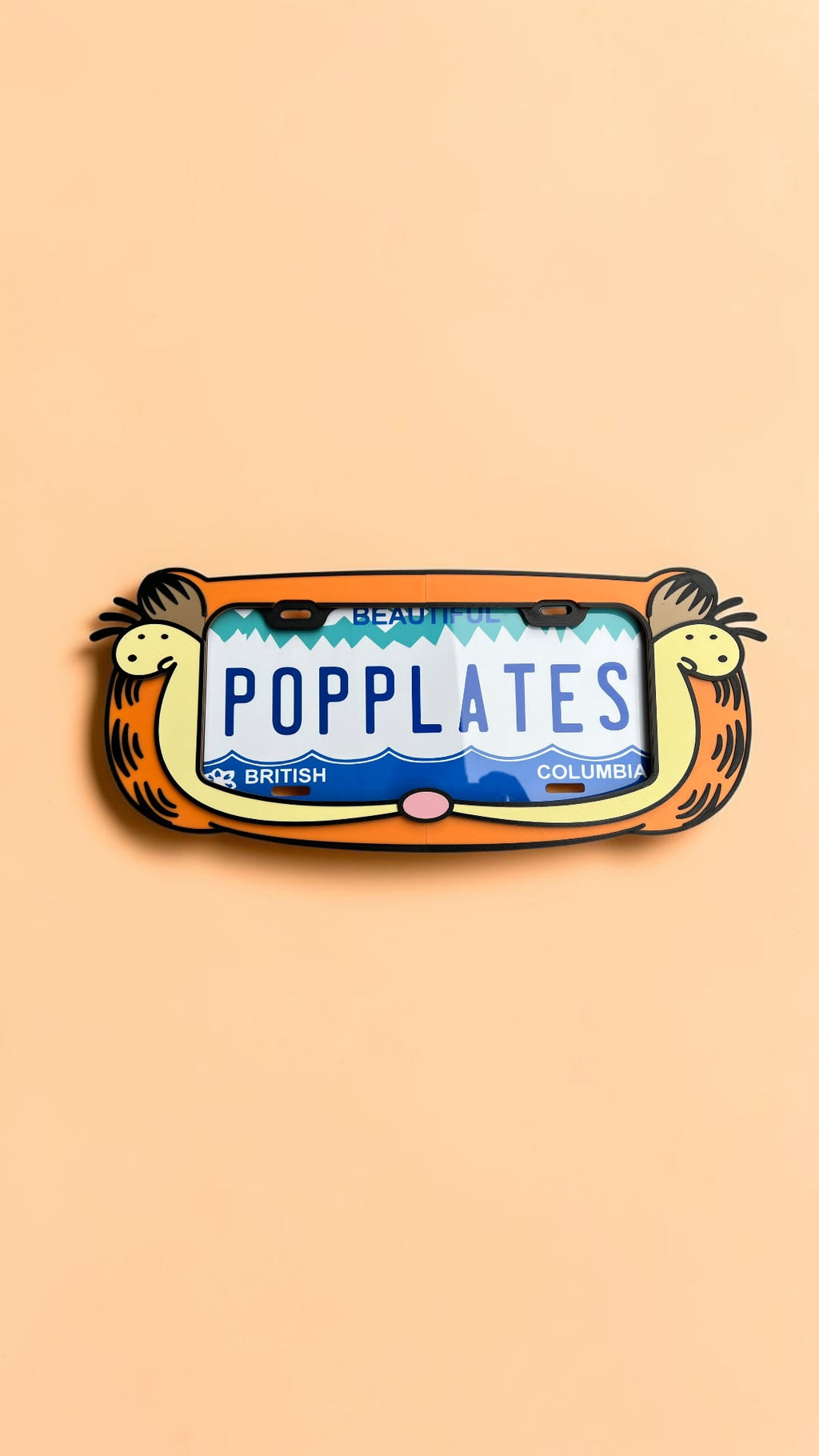 Garfield Inspired 3D License Plate Frame | Orange Lazy Cat Car Accessory