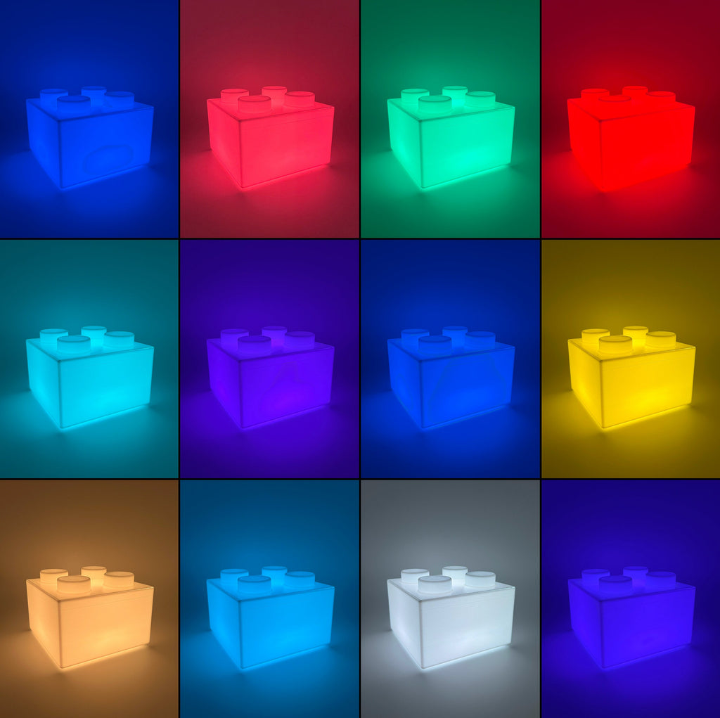 3D Printed Famous Brick Nightlight with Multi-Colored LED and Remote Controlled - Perfect Home Decor Gift for Enthusiasts of All Ages!
