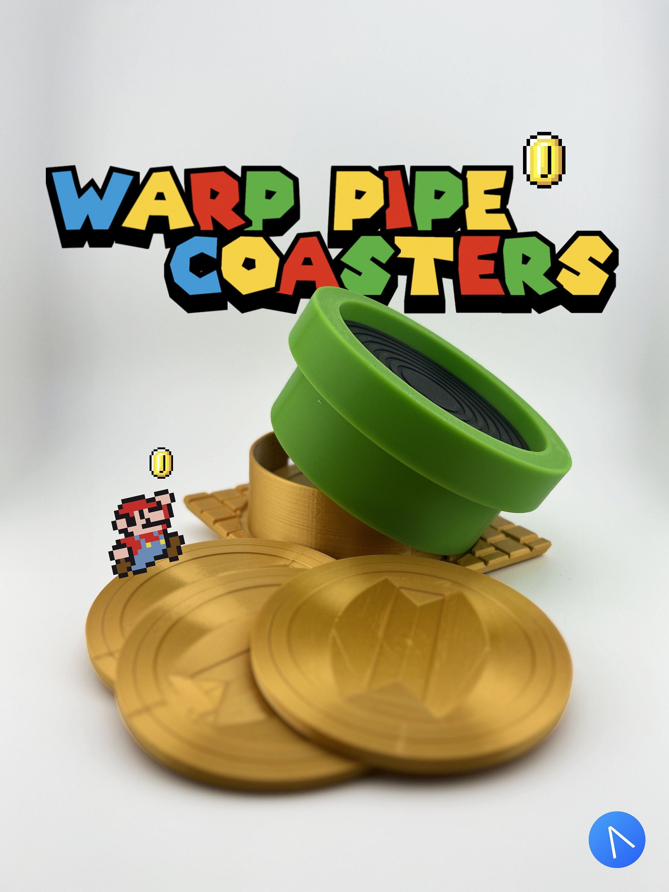 Super Mario Warp Pipe Coasters x PopPrints Main image