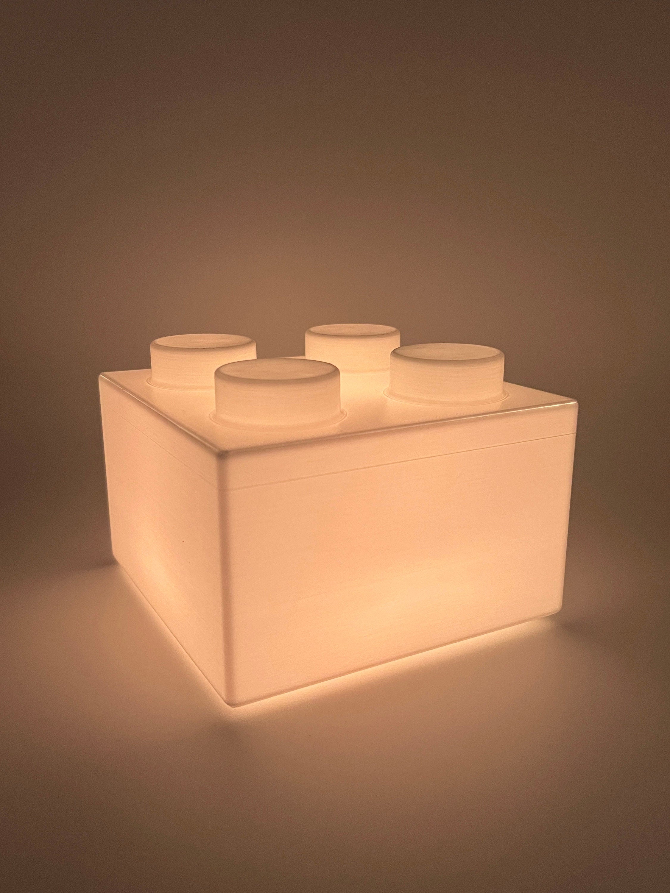 3D Printed Famous Brick Nightlight with Multi-Colored LED and Remote Controlled - Perfect Home Decor Gift for Enthusiasts of All Ages!