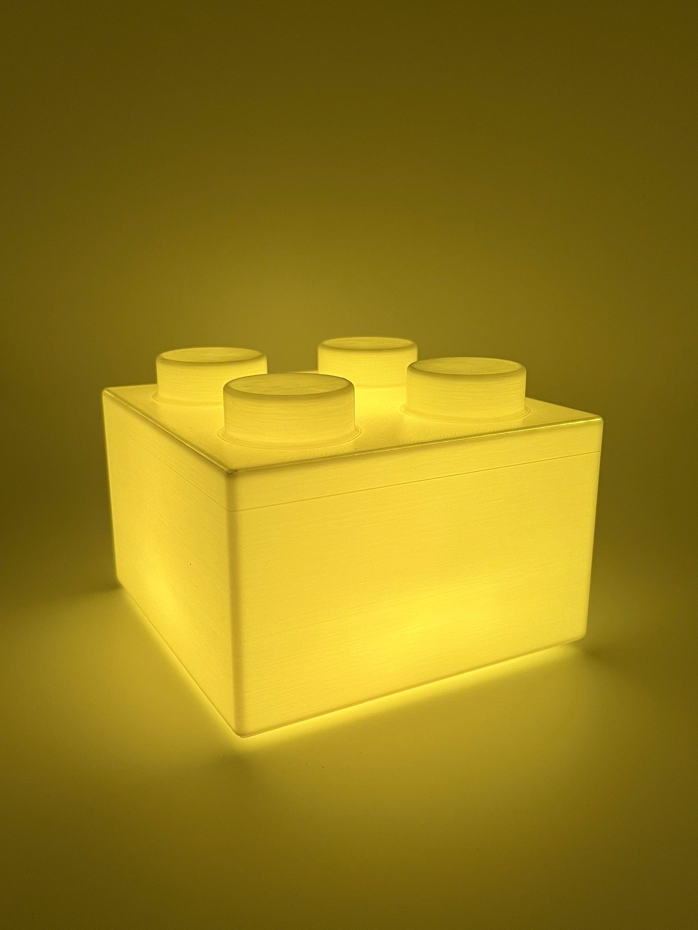 3D Printed Famous Brick Nightlight with Multi-Colored LED and Remote Controlled - Perfect Home Decor Gift for Enthusiasts of All Ages!