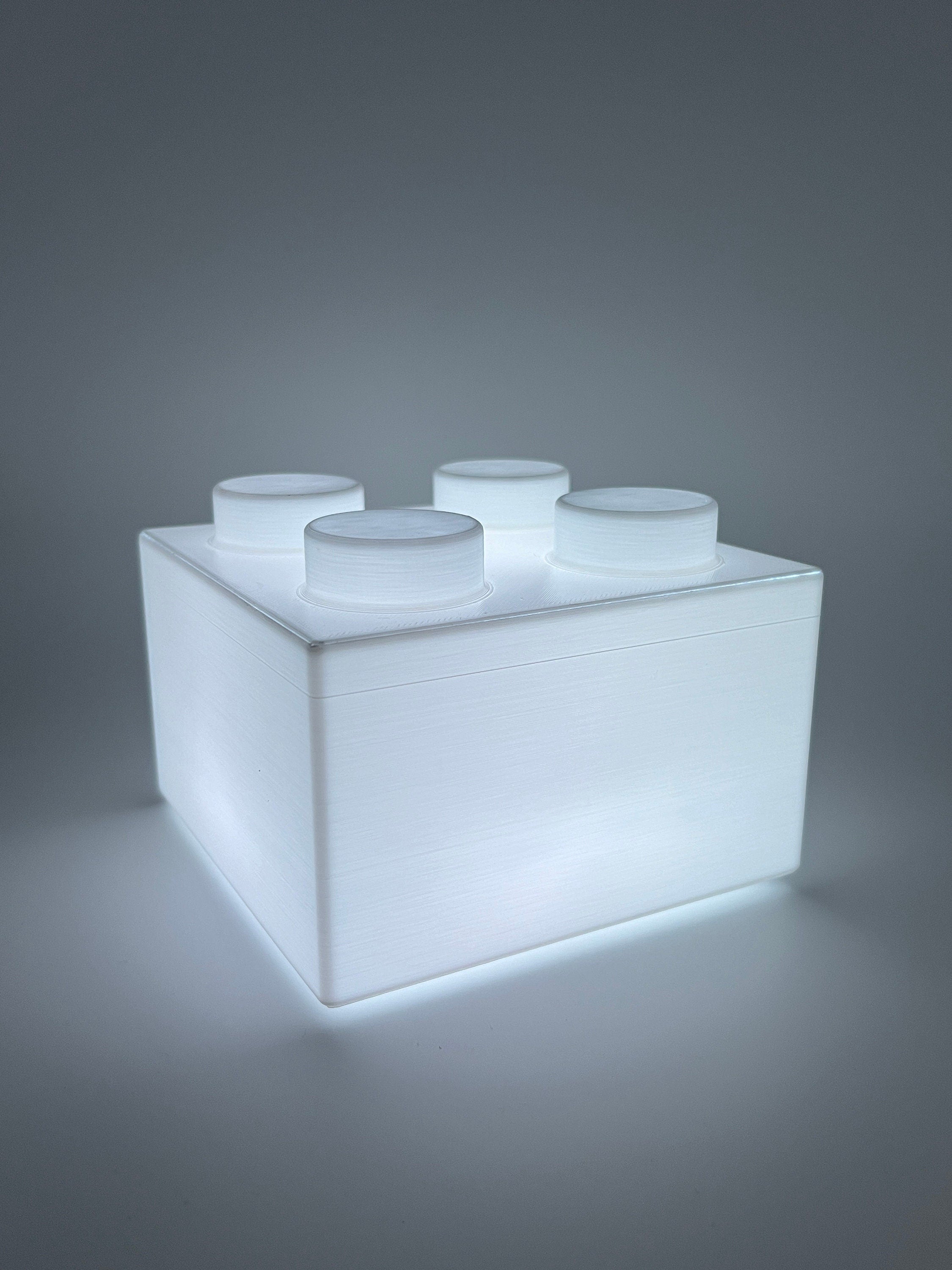 3D Printed Famous Brick Nightlight with Multi-Colored LED and Remote Controlled - Perfect Home Decor Gift for Enthusiasts of All Ages!