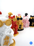 Maneki Neko Fortune Cat Figurine with Buff Muscular Swoll Arm - Zhao Can Moi, Maneki Neko Good Luck Cat, lucky cat, Japanese, home decor