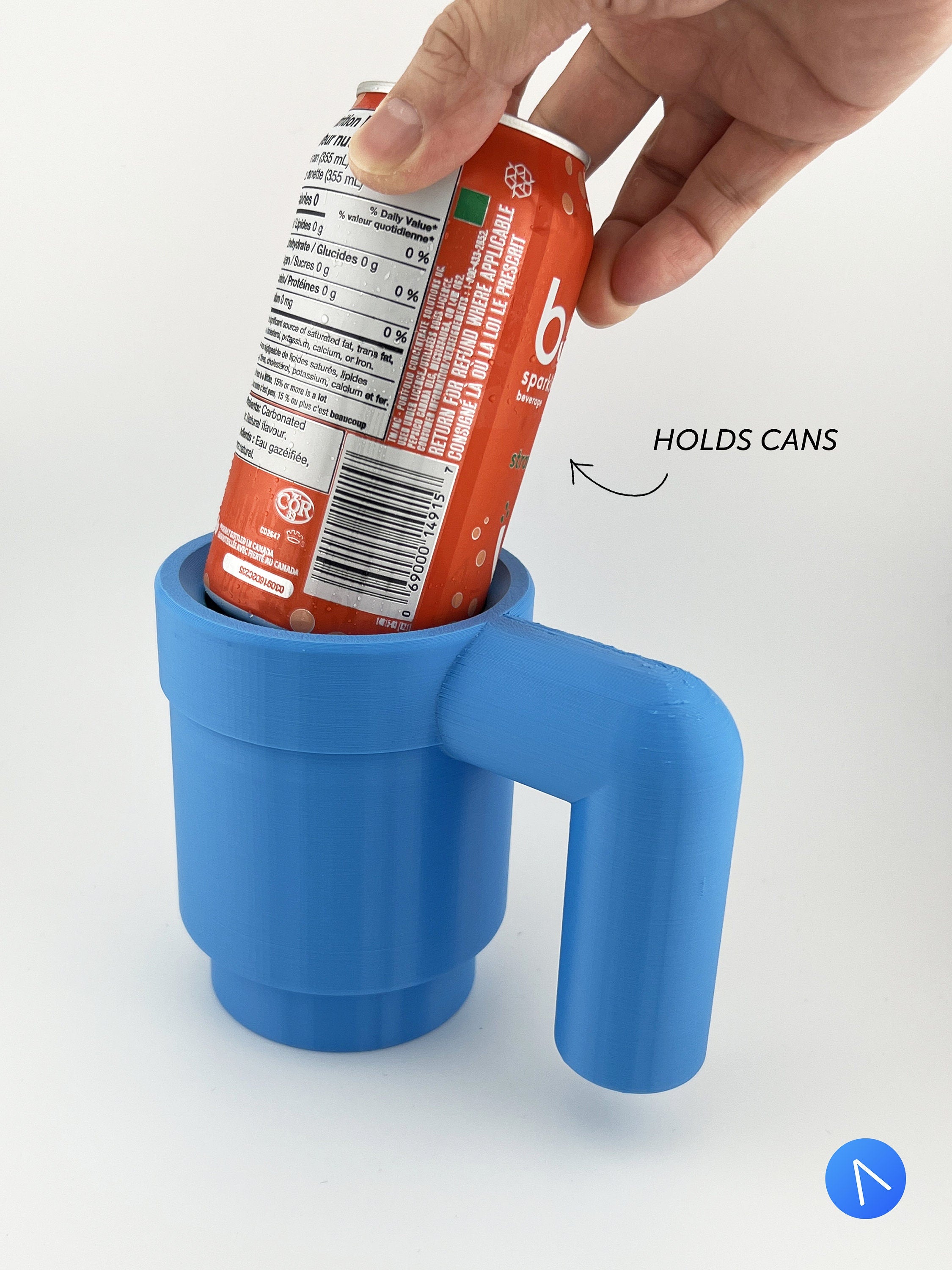 Supersized 3D Printed Building Block Brick Cup Can Sleeve - Fun and Functional Desk Decor