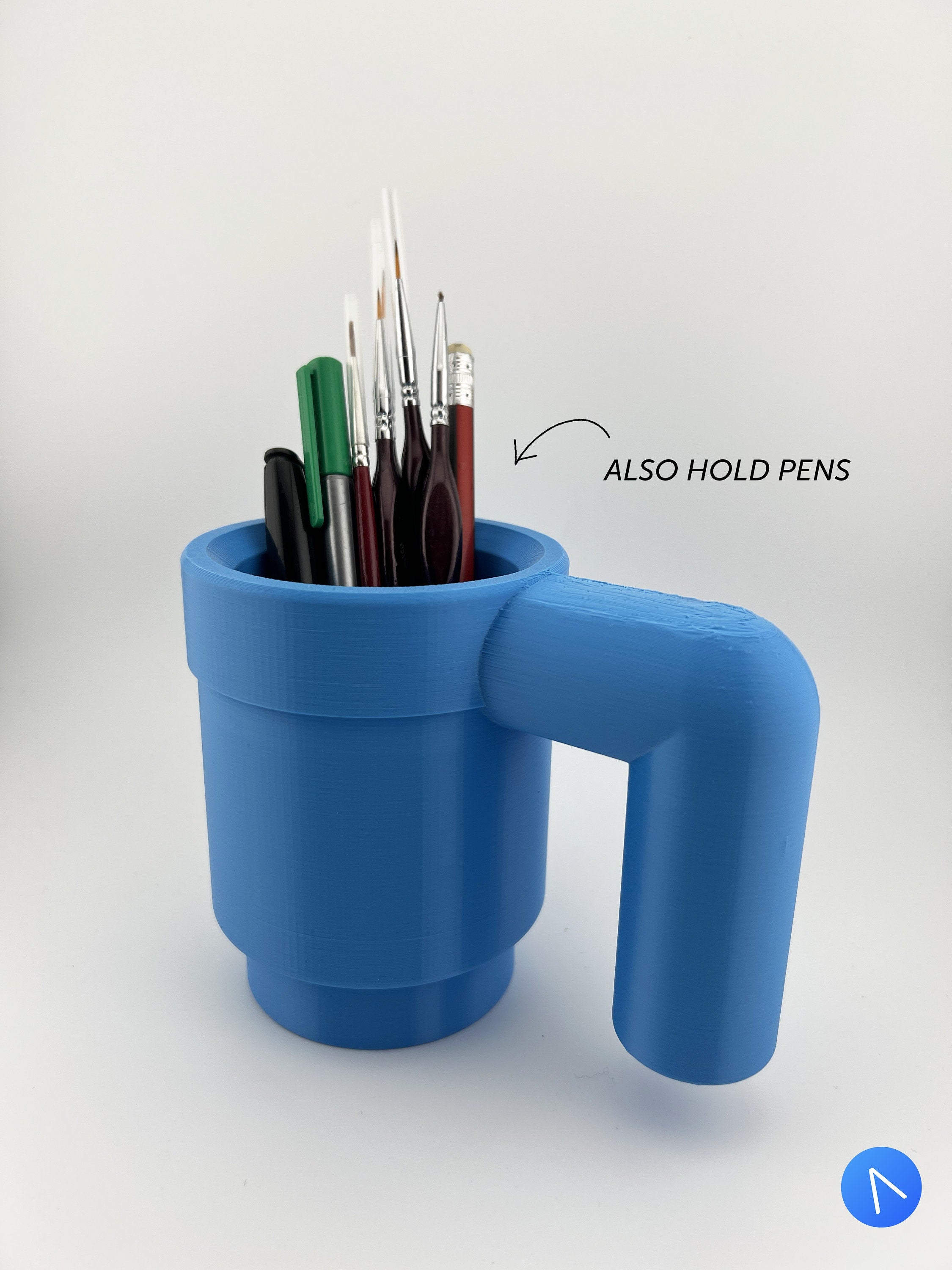 Supersized 3D Printed Building Block Brick Cup Can Sleeve - Fun and Functional Desk Decor