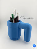 Supersized 3D Printed Building Block Brick Cup Can Sleeve - Fun and Functional Desk Decor