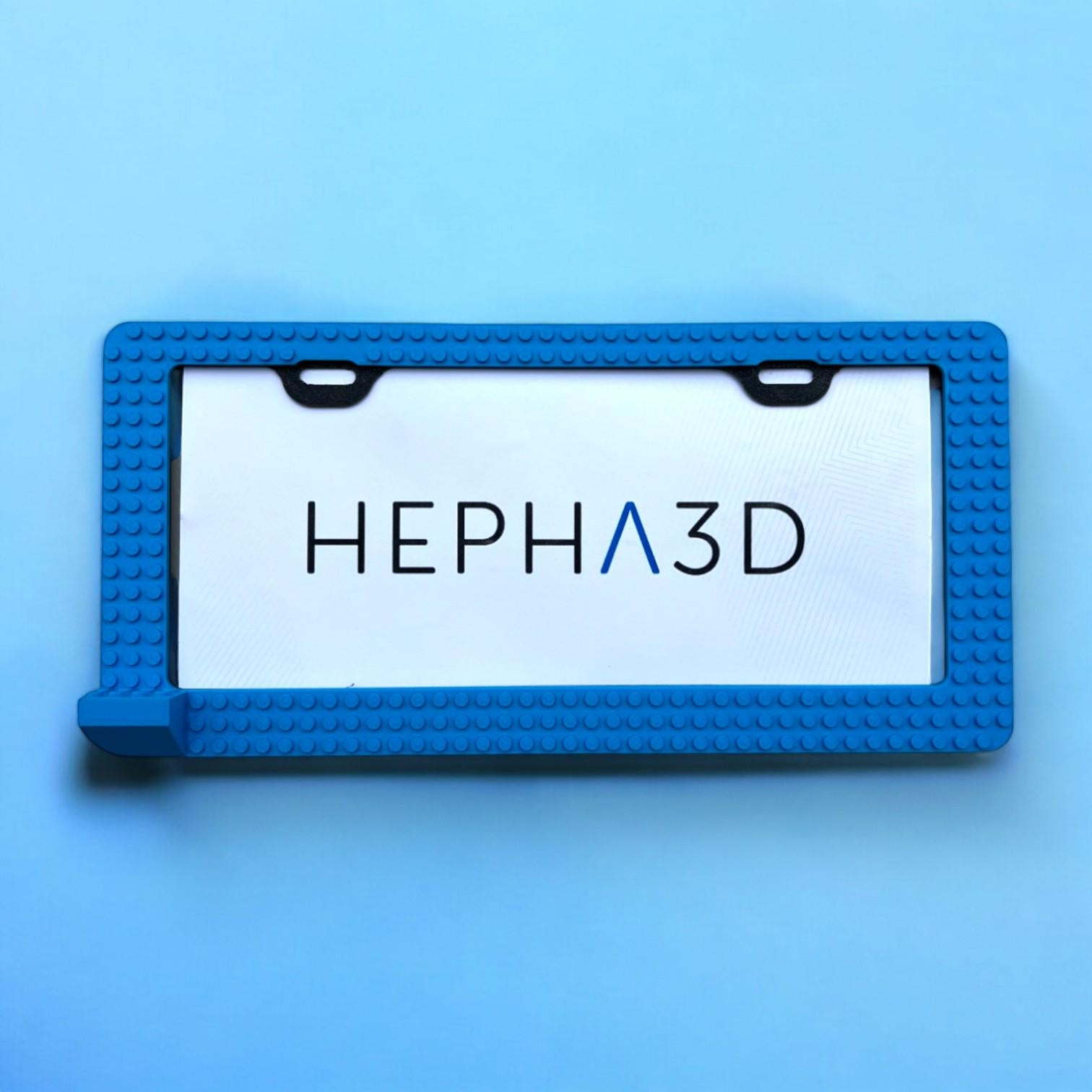 PopPlates License Plate Frame - Customizable Building Block Design with Minifigure Ledge