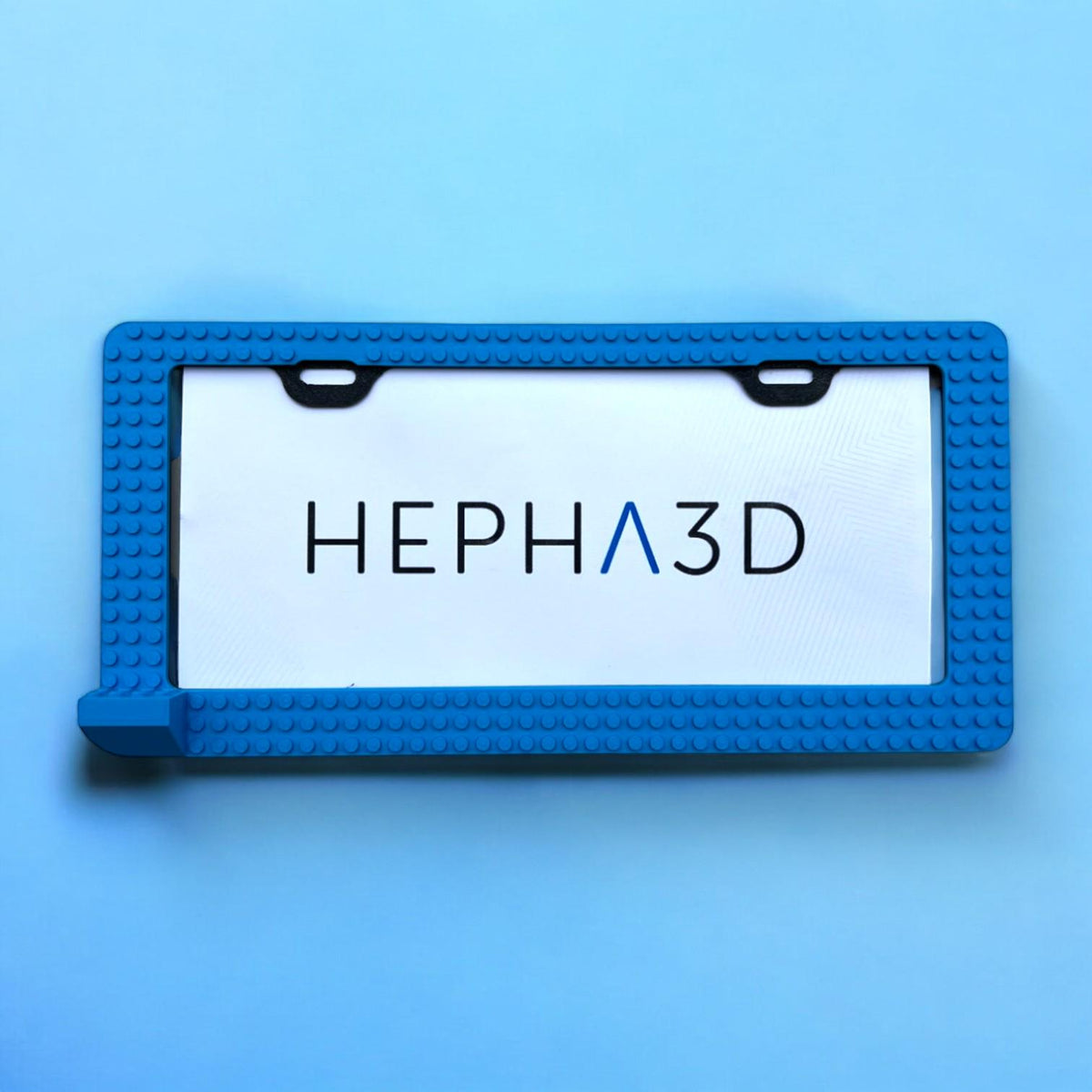 PopPlates License Plate Frame - Customizable Building Block Design with Minifigure Ledge