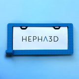 PopPlates License Plate Frame - Customizable Building Block Design with Minifigure Ledge
