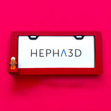 PopPlates License Plate Frame - Customizable Building Block Design with Minifigure Ledge