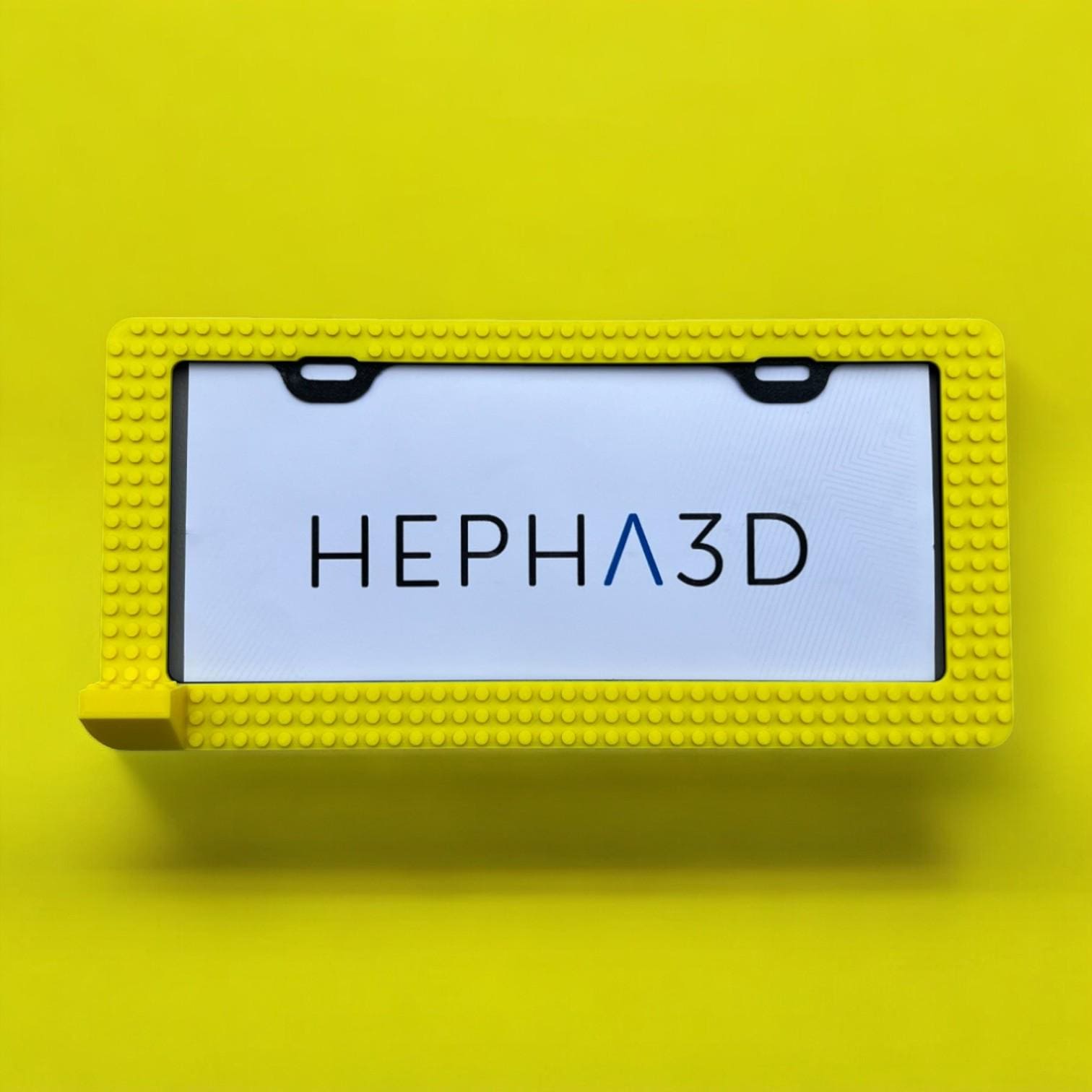 PopPlates License Plate Frame - Customizable Building Block Design with Minifigure Ledge