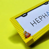 PopPlates License Plate Frame - Customizable Building Block Design with Minifigure Ledge