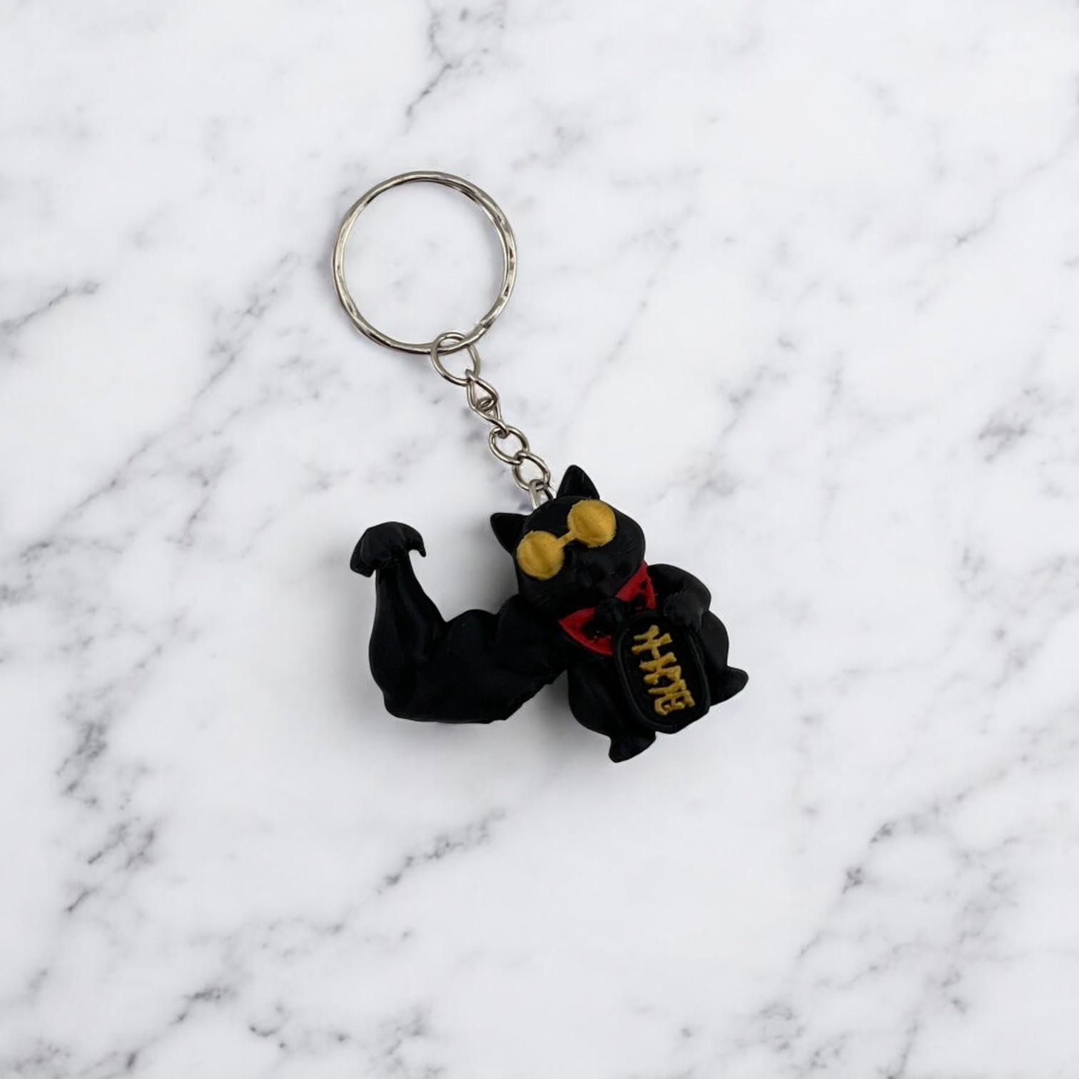 Mini Muscular Maneki Neko Keychains - Bring Good Luck Everywhere!