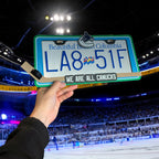 Canucks Nation x PopPlates — 3D printed Vancouver Canucks hockey-inspired license plate frame, made in Vancouver BC
