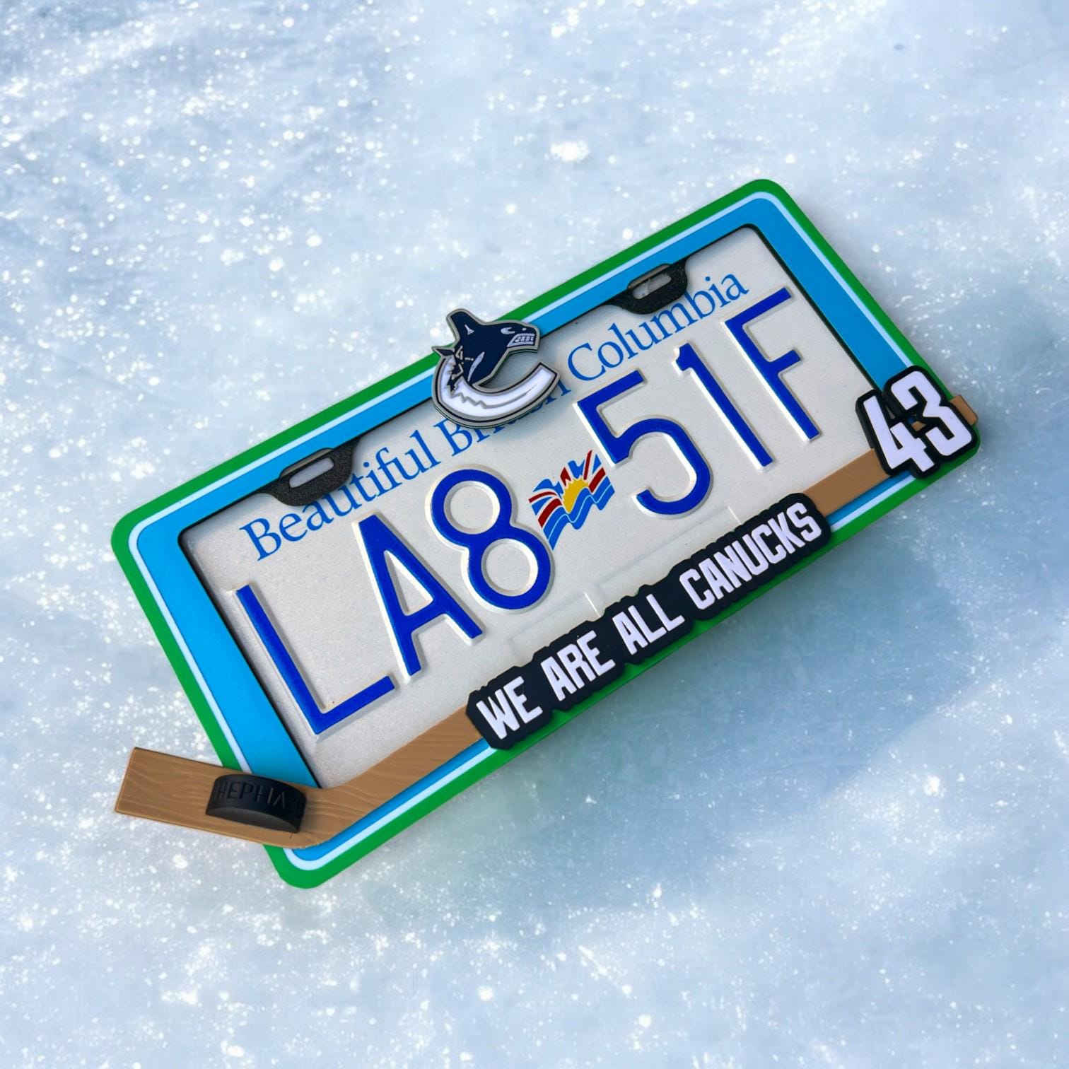 Canucks Nation x PopPlates — 3D printed Vancouver Canucks hockey-inspired license plate frame, made in Vancouver BC Main image
