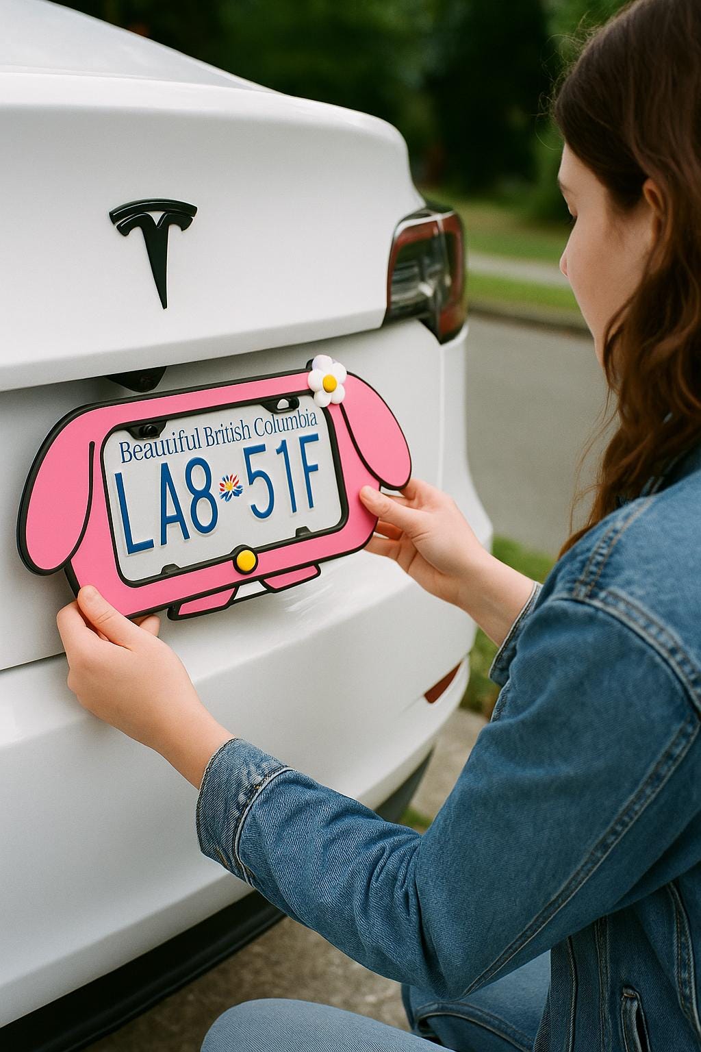 My Melody Inspired License Plate Frame: Pink Kawaii Car Decor