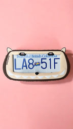 Labubu x PopPlates — 3D printed designer toy-inspired license plate frame with Labubu monster character, available in multiple colors, made in Vancouver BC