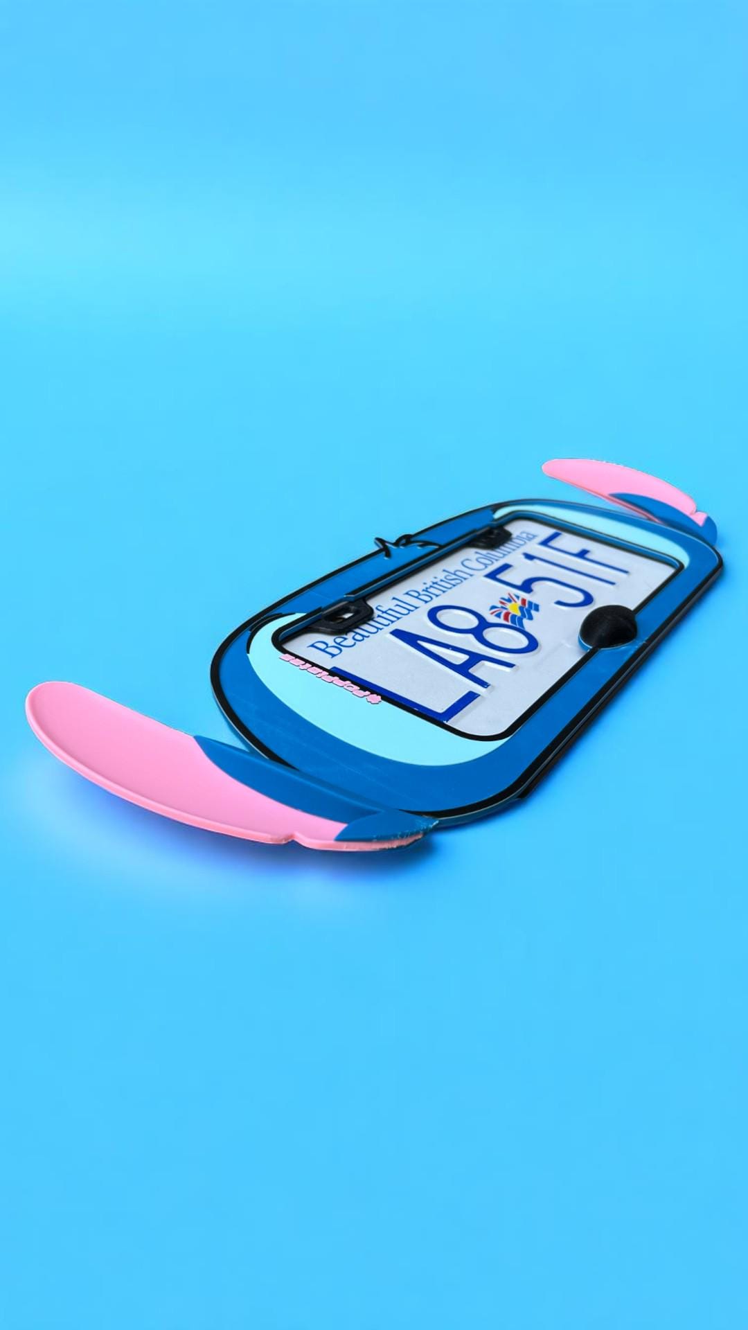 Stitch Inspired License Plate Frame: 3D Printed Alien Car Decor