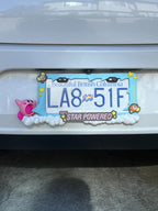 Kirby License Plate Frame | 3D Printed Cute Car Accessory | Star Powered Pink Character Plate Cover | Kawaii Car Mod | PopPlate Design