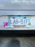 Kirby License Plate Frame | 3D Printed Cute Car Accessory | Star Powered Pink Character Plate Cover | Kawaii Car Mod | PopPlate Design