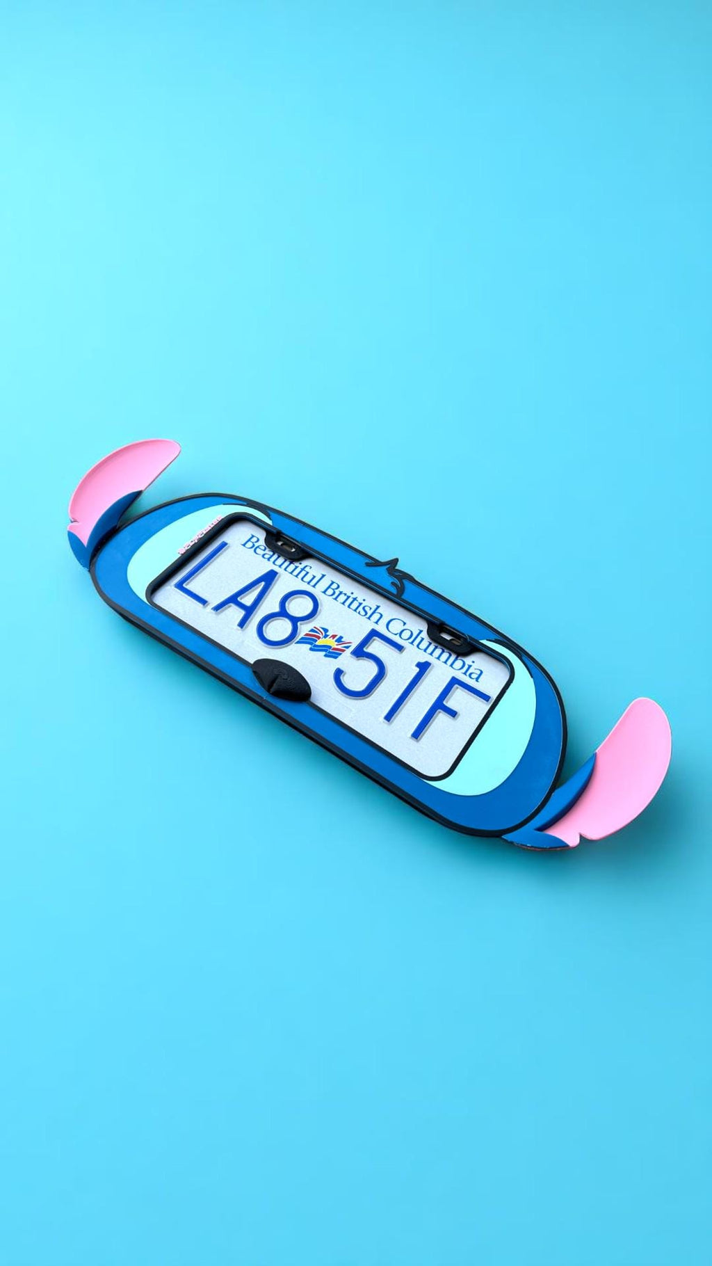 Stitch Inspired License Plate Frame: 3D Printed Alien Car Decor