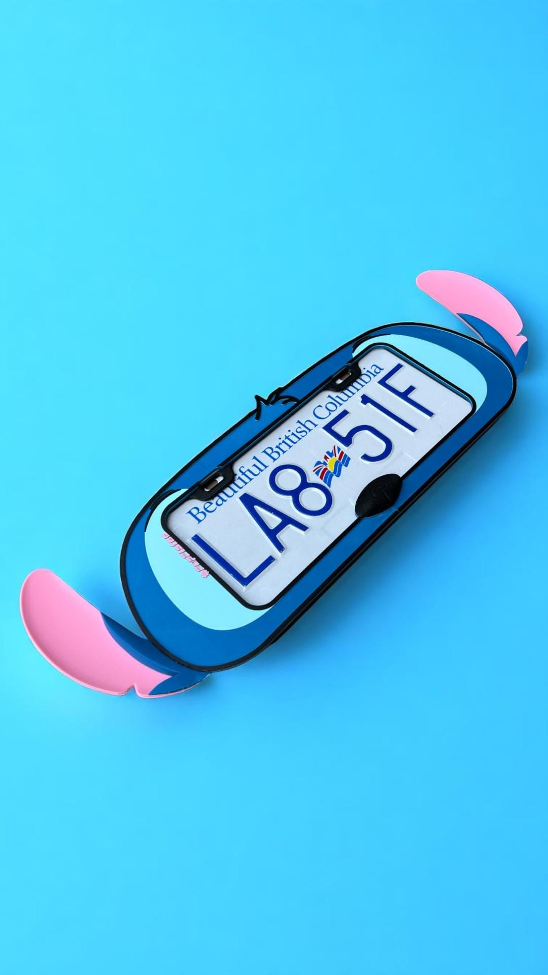 Stitch Inspired License Plate Frame: 3D Printed Alien Car Decor