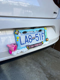 Kirby License Plate Frame | 3D Printed Cute Car Accessory | Star Powered Pink Character Plate Cover | Kawaii Car Mod | PopPlate Design