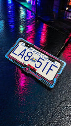 Cyberpunk 2077 License Plate Frame: Neon Yellow Gamer Car Accessory