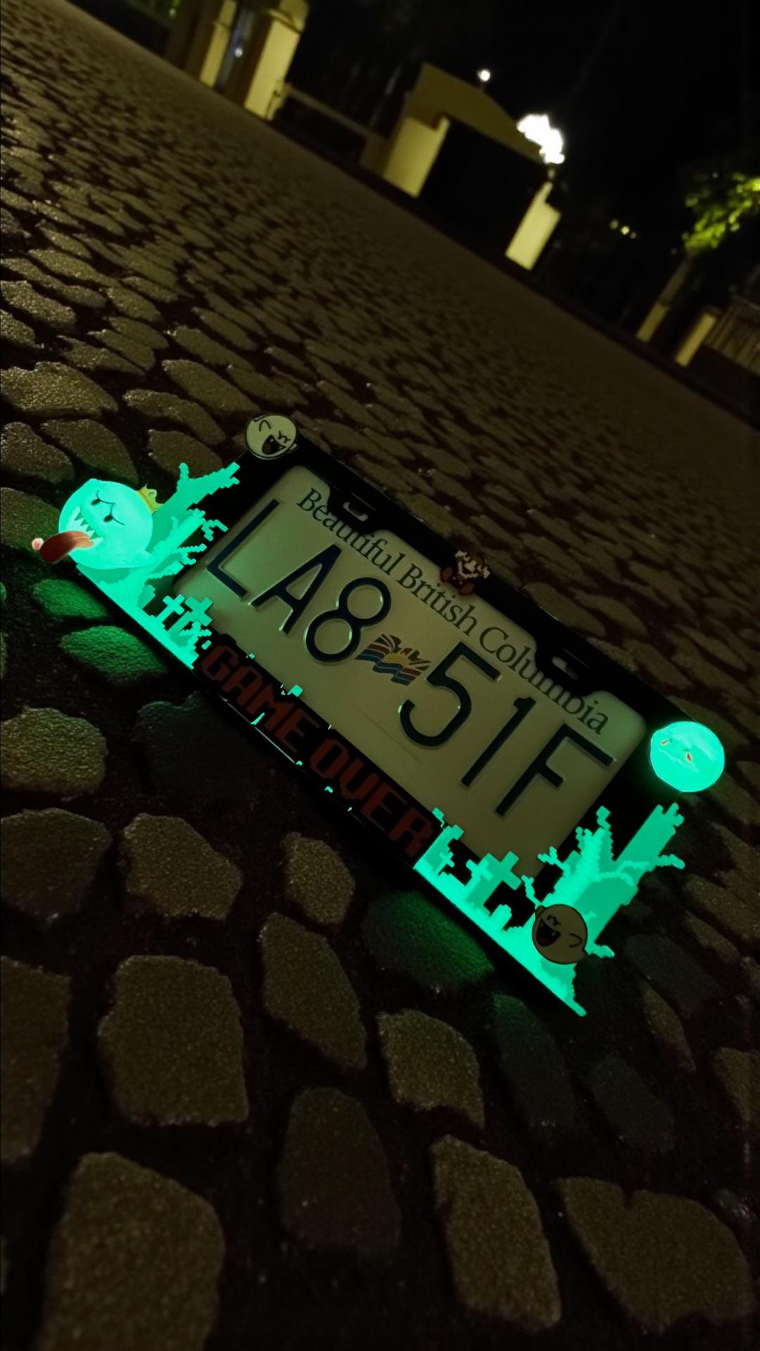 3D Printed King Boo License Plate Frame: Glow in the Dark Car Accessory