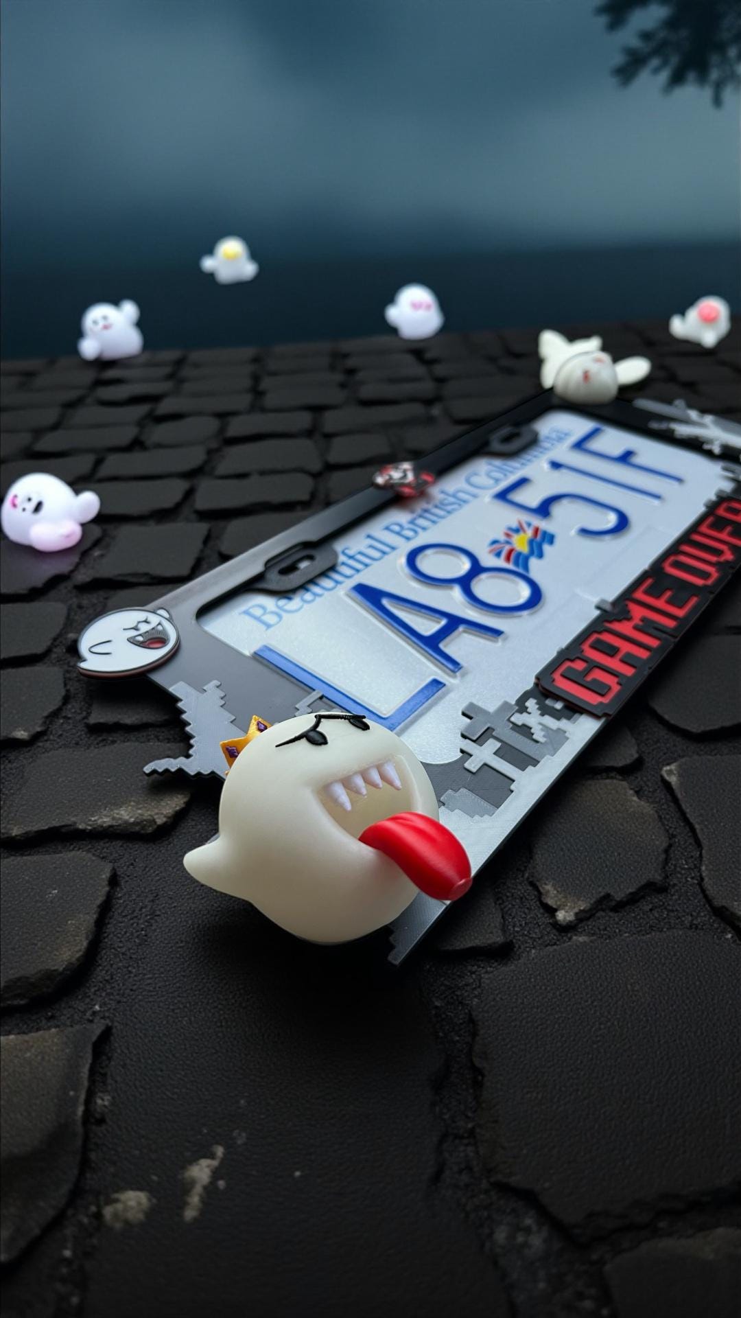 3D Printed King Boo License Plate Frame: Glow in the Dark Car Accessory