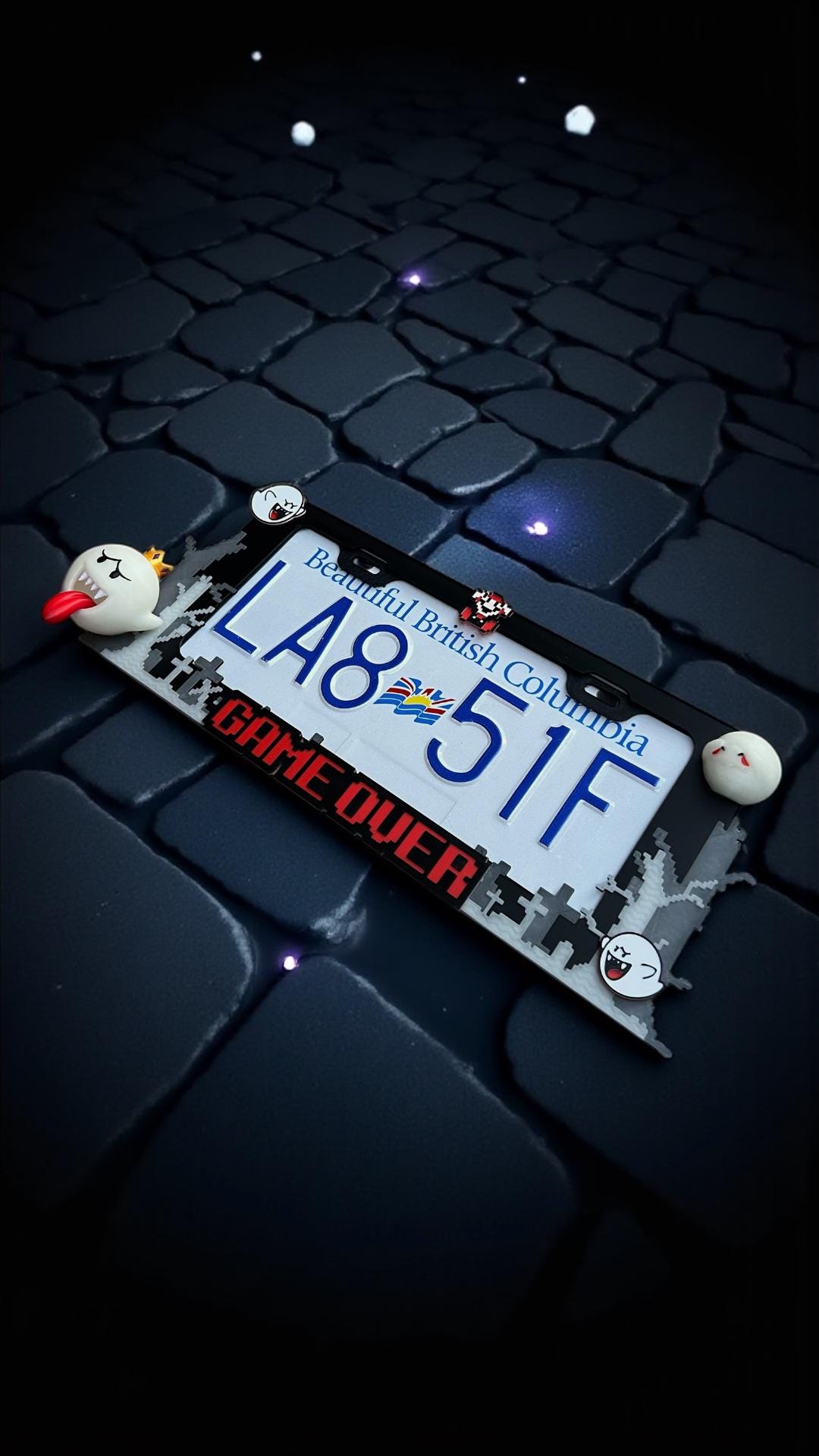3D Printed King Boo License Plate Frame: Glow in the Dark Car Accessory