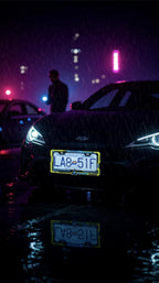 Cyberpunk 2077 License Plate Frame: Neon Yellow Gamer Car Accessory
