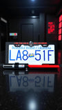 Galactic Dark Lord License Plate Frame – 3D Printed Red Saber PopPlate | Sci-Fi Car Accessory | Custom Geek Gift | Dark Aesthetic Car Mod