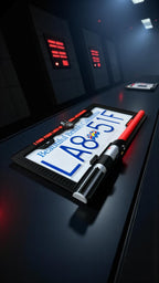 Galactic Dark Lord License Plate Frame – 3D Printed Red Saber PopPlate | Sci-Fi Car Accessory | Custom Geek Gift | Dark Aesthetic Car Mod