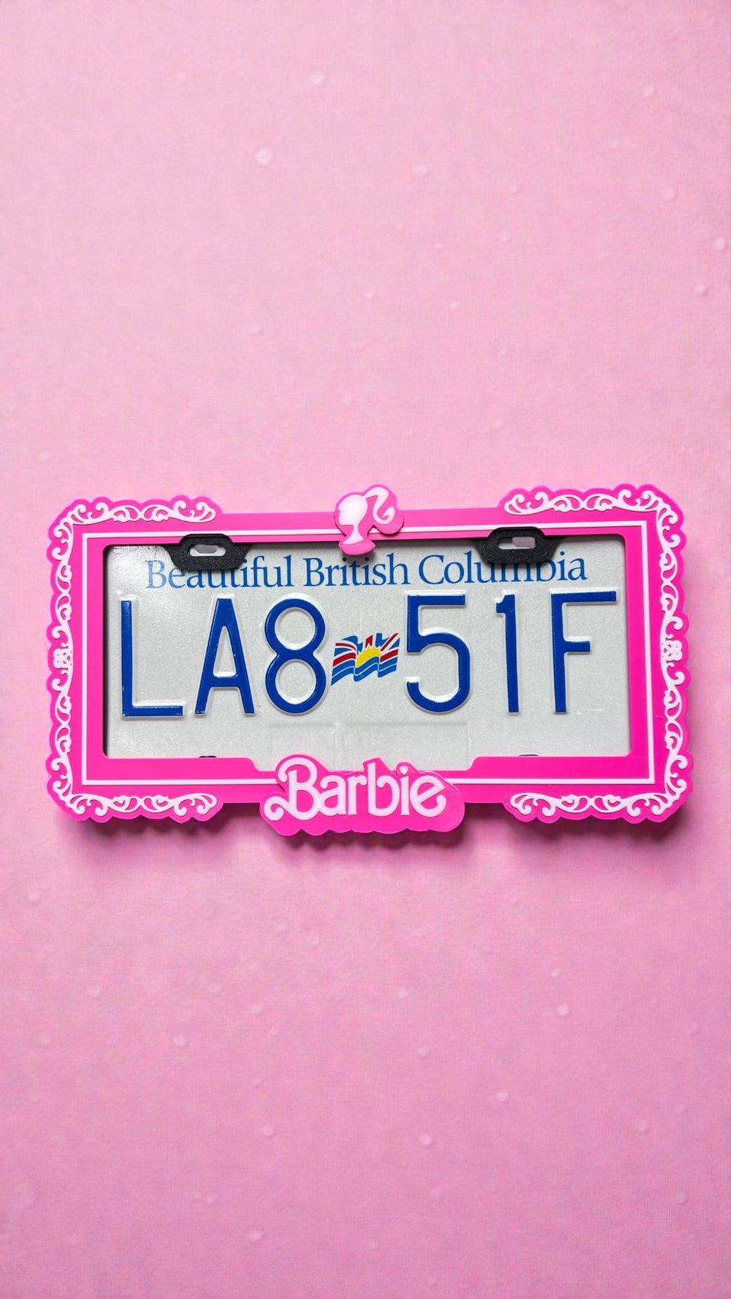 Pink Doll Inspired PopMoto | 3D License Plate Frame | Cute Pink Motorcycle Accessory | Girly Glam Moto Decor
