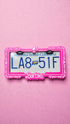 Pink Doll Inspired PopMoto | 3D License Plate Frame | Cute Pink Motorcycle Accessory | Girly Glam Moto Decor