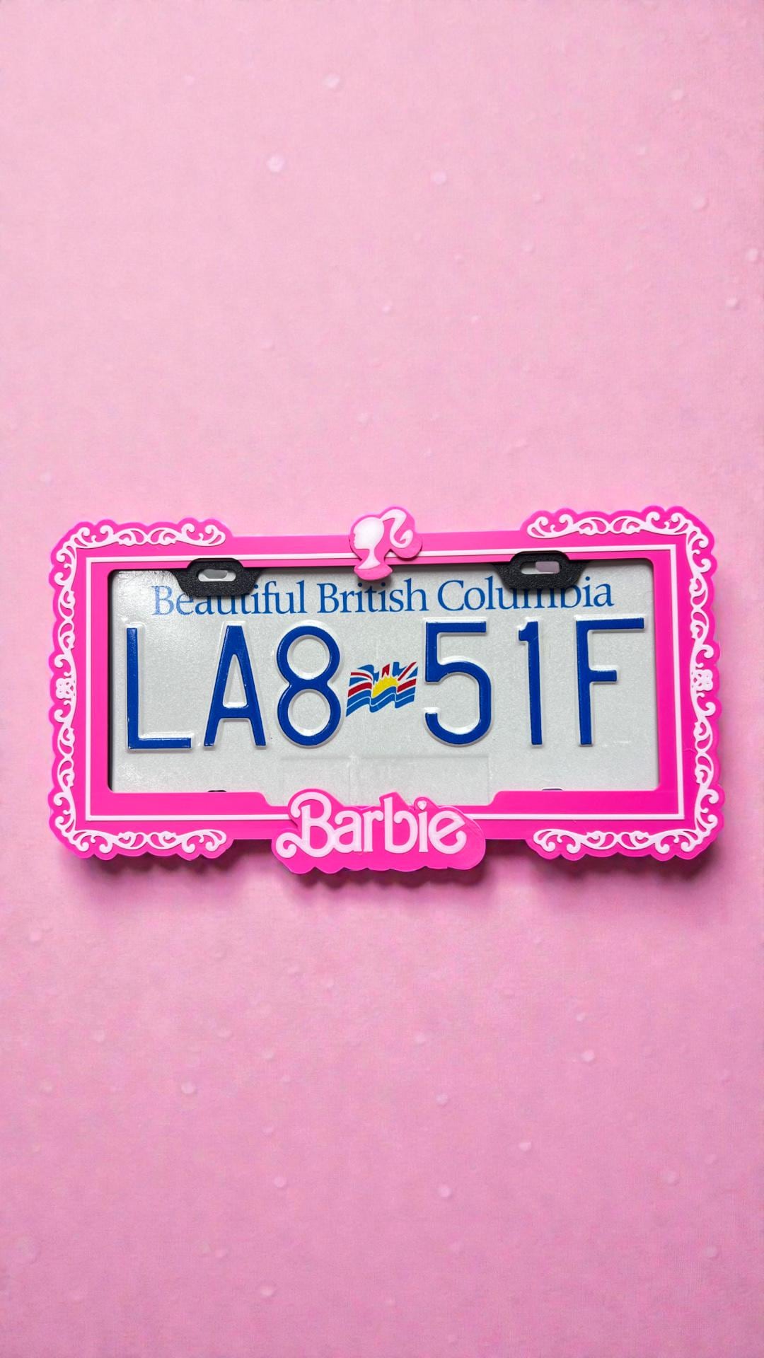 Pink Doll Inspired PopMoto | 3D License Plate Frame | Cute Pink Motorcycle Accessory | Girly Glam Moto Decor