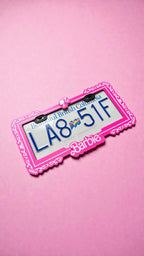 Pink Doll Inspired PopMoto | 3D License Plate Frame | Cute Pink Motorcycle Accessory | Girly Glam Moto Decor