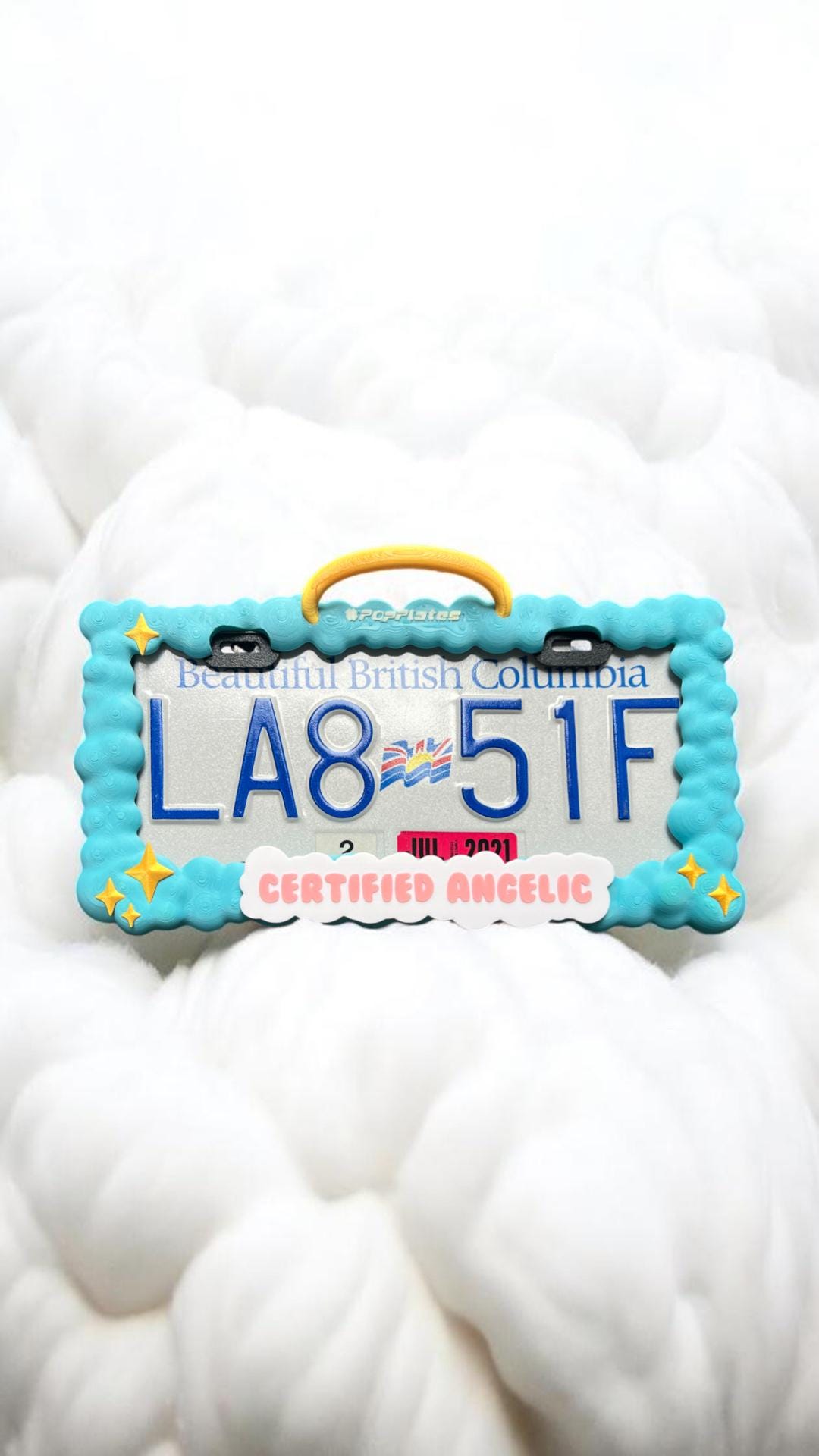 Angel Wing License Plate Frame Set – 3D Halo & Winged Design
